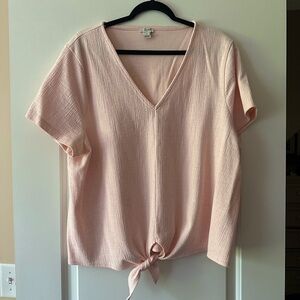J. Crew pink textured tshirt